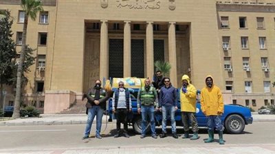 تطهير كلية الهندسة جامعة الإسكندرية لمواجهة كورونا | صور