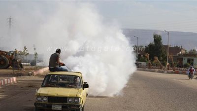 نائب محافظ قنا يتابع أعمال رش الناموس بقرية الجبلاو