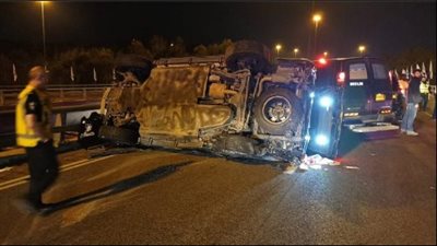 انقلاب سيارة قائد شرطة الاحتلال الإسرائيلي