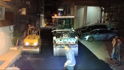 رصف نفق بهي الدين والبحر الأعظم بحي جنوب الجيزة.. صور