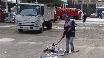 حملة لتطهير سوق الجملة بـ 6 أكتوبر من المخلفات|صور