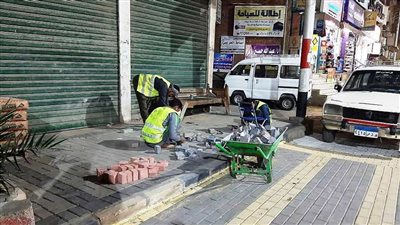 تجميل ورفع كفاءة الشوارع الرئيسية بحي غرب سوهاج