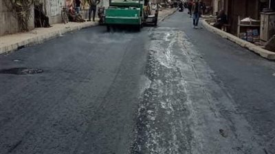 رصف متفرعات شارعي النيل السياحي ومراد بالجيزة