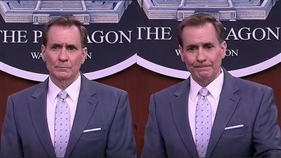 متحدث البنتاجون يكبح دموعه متأثرا بمشاهد من الحرب الأوكرانية | فيديو