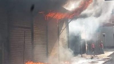 اندلاع حريق هائل في 10 محال بالمرج.. والحماية المدنية تدفع بـ 6 سيارات إطفاء | صور 