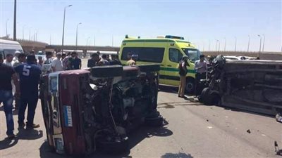 إصابة 3 أشخاص في حادث تصادم علي الطريق الدولي بالدقهلية