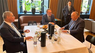 سامح شكري يعقد لقاء ثلاثيا مع وزير المناخ الدنماركي ووزير الدولة البريطاني