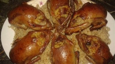 طريقة عمل الحمام المحشي بالأرز باحترافية