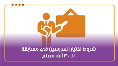 شروط اختيار المدرسين في مسابقة الـ 30 ألف معلم | إنفوجراف 