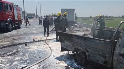 ننشر أسماء مصابي حادث احتراق سيارات على طريق المنصورة جمصة 