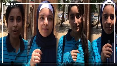 طالبات أولى ثانوي بالجيزة: امتحان الإنجليزي في مستوى الطالب المتميز | فيديو 