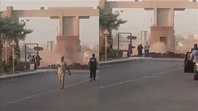 كسر ماسورة الغاز بمشروع دار مصر في 6 أكتوبر.. والحماية تدفع بسيارتي إطفاء | فيديو
