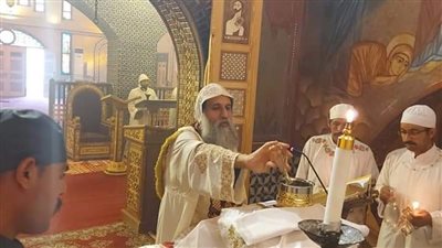 الأنبا دانيال يتراس احتفال عيد القديس يوحنا الحبيب في ديره