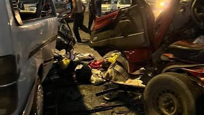 مصرع شخص وإصابة 25 في حادث تصادم سيارتين غرب الإسكندرية | صور 