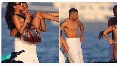 مبابي يظهر للمرة الأولى برفقة صديقته الجميلة خلال إجازته بالريفيرا |صور