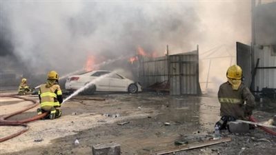  الكويت تعلن إخماد حريق سوق الخيام | صور