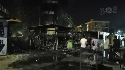 اللقطات الأولى لحريق الممشى التجاري بقنا | فيديو وصور