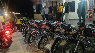 حملة ليلية مكبرة على الموتسيكلات بكورنيش جمصة في الدقهلية | صور 