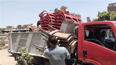 رفع 290 حالة إشغال للمحلات والباعة الجائلين بإمبابة