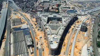 تصوير جوي للمحطة الذكية لقطارات السكة الحديد في الجيزة | فيديو