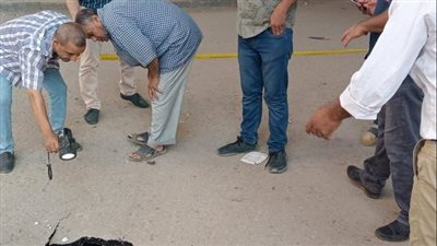 هبوط أرضي أمام مكتب بريد بهتيم بشبرا الخيمة | صور 