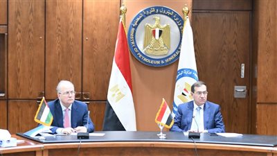 الملا يبحث مع وفد فلسطيني التعاون المشترك في مجالات صناعة البترول والغاز الطبيعي