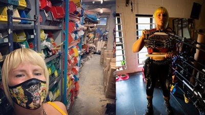 تنقب في القمامة.. بريطانية تحول الإطارات القديمة إلى أزياء | صور