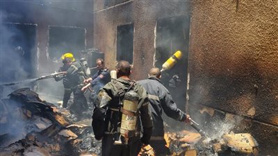 احتراق مخزن مدرسة لجنة ثانوية عامة في أسيوط 