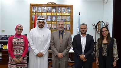 نائب رئيس جامعة الإسكندرية يستقبل الملحق الثقافي بسفارة الكويت 