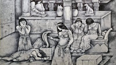 ٣٠ لوحة بالحبر الجاف تلقى الضوء على تاريخ مصر بمعرض جديد فى الأوبرا