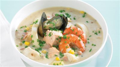 طريقة عمل شوربة سي فود مثل الجاهزة