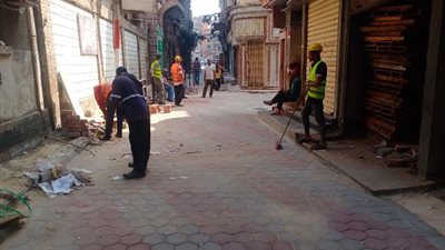 تنفيذ اعمال الانترلوك بشوارع الصاغة والمنتزه بالشرقية