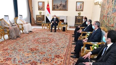  شاهد.. الرئيس يستقبل وزير الصناعة والتكنولوجيا المتقدمة بالإمارات