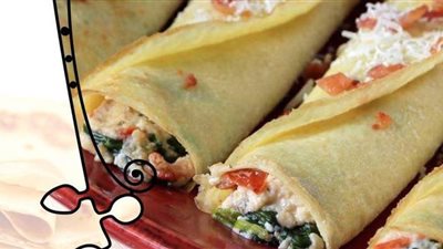 طريقة الكريب الحادق بحشوة السبانخ والريكوتا من مطبخ الشيف آسيا