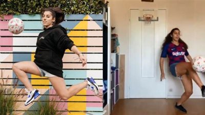 مهارات الجزائرية زيموتشي بقميص برشلونة في تحدي 