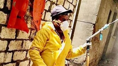 تطهير منازل 600 أسرة بقرية الزعفران الخاضعة للحجر الصحي في كفر الشيخ