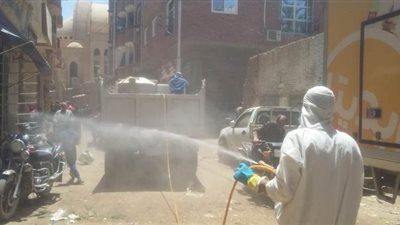 تطهير وتعقيم شوارع وواجهات منازل دشنا في قنا | صور