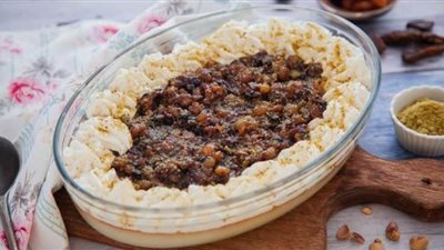 طريقة عمل العزيزية بلسان العصفور والياميش من مطبخ الشيف آسيا