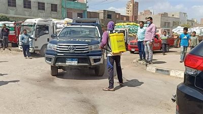 تعقيم موكب محافظ الدقهلية علي باب صومعة ميت غمر لتوريد القمح | فيديو وصور
