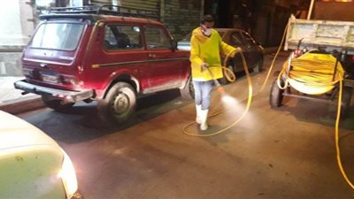 تطهير وتعقيم سوقي الأندلس وشيديا وشارع محافظة الإسكندرية | صور