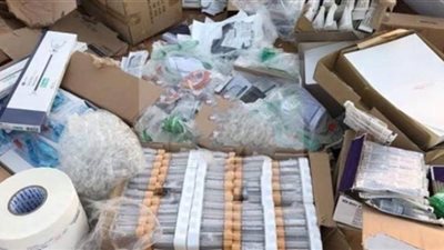 التحفظ على صاحب محل بحوزته مستلزمات طبية مجهولة المصدر بالمعادي