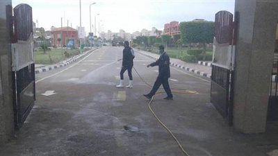 تطهير المدينة الشبابية بأبوقير في الإسكندرية لمواجهة كورونا | صور