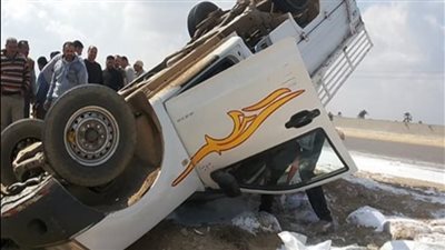 إصابة شخصين في تصادم سيارة ربع نقل ودراجة بخارية بالمنيا