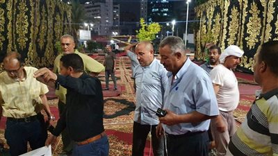 تجهيزات الاستعدادات النهائية لصلاة عيد الأضحى بمسجد مصطفى محمود | صور