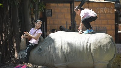 الأطفال يتصدرون المشهد في حديقة الحيوان بأول أيام عيد الأضحى | فيديو وصور
