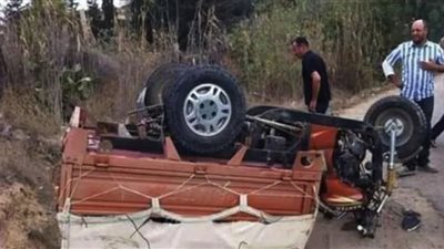إصابة 9 أشخاص في حادث انقلاب تروسيكل بمدخل بلطيم بكفر الشيخ