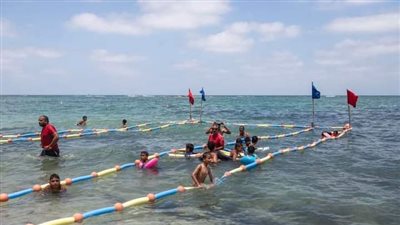 شاطئ المندرة لذوي الهمم يستقبل 95 طفلا كفيفا خلال عيد الأضحى | صور 