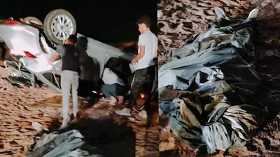 مأساة العيد.. مصرع سيدة وطفلتها وشقيقتها وخطيبها في انقلاب سيارة بالشرقية|صور
