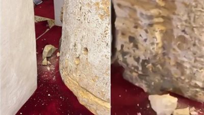 للمرة الثانية خلال شهر.. أحجار المسجد الأقصى تتساقط | فيديو