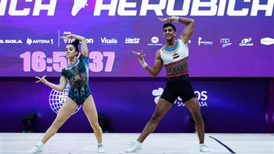 زوجي الايروبيك يحتل المركز السابع في دورة الألعاب العالمية 